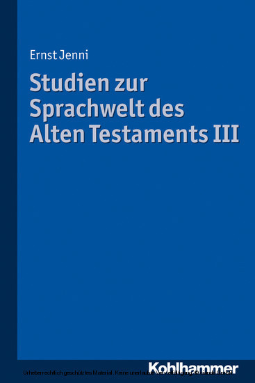 Studien zur Sprachwelt des Alten Testaments III main product photo