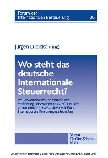 Wo steht das deutsche Internationale Steuerrecht? main product photo