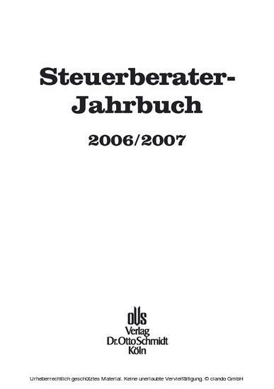 Steuerberater-Jahrbuch 2006/2007 main product photo