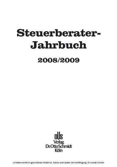 Steuerberater-Jahrbuch 2008/2009 main product photo