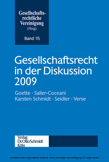 Gesellschaftsrecht in der Diskussion 2009 main product photo