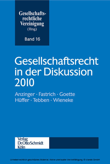 Gesellschaftsrecht in der Diskussion 2010 main product photo