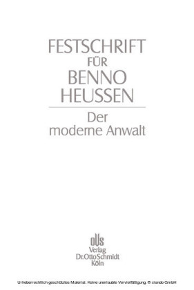 Festschrift für Benno Heussen