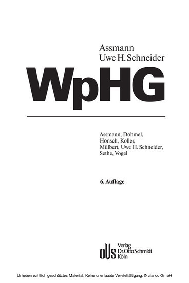 Wertpapierhandelsgesetz (WpHG) main product photo