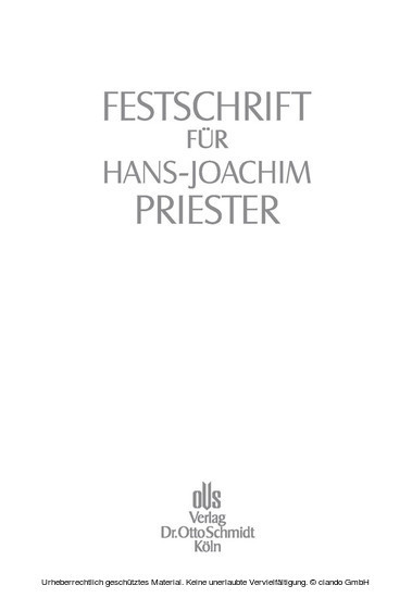 Festschrift für Hans-Joachim Priester main product photo