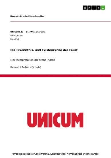 Die Erkenntnis- und Existenzkrise des Faust main product photo