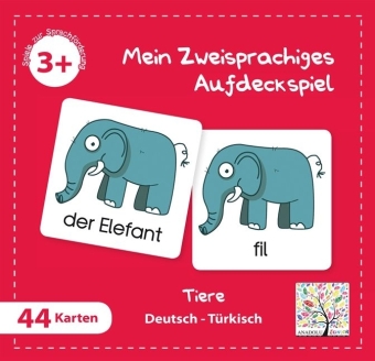 Mein Zweisprachiges Aufdeckspiel, Tiere, Türkisch (Kinderspiel)