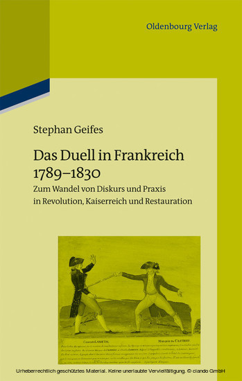 Das Duell in Frankreich 1789-1830 main product photo