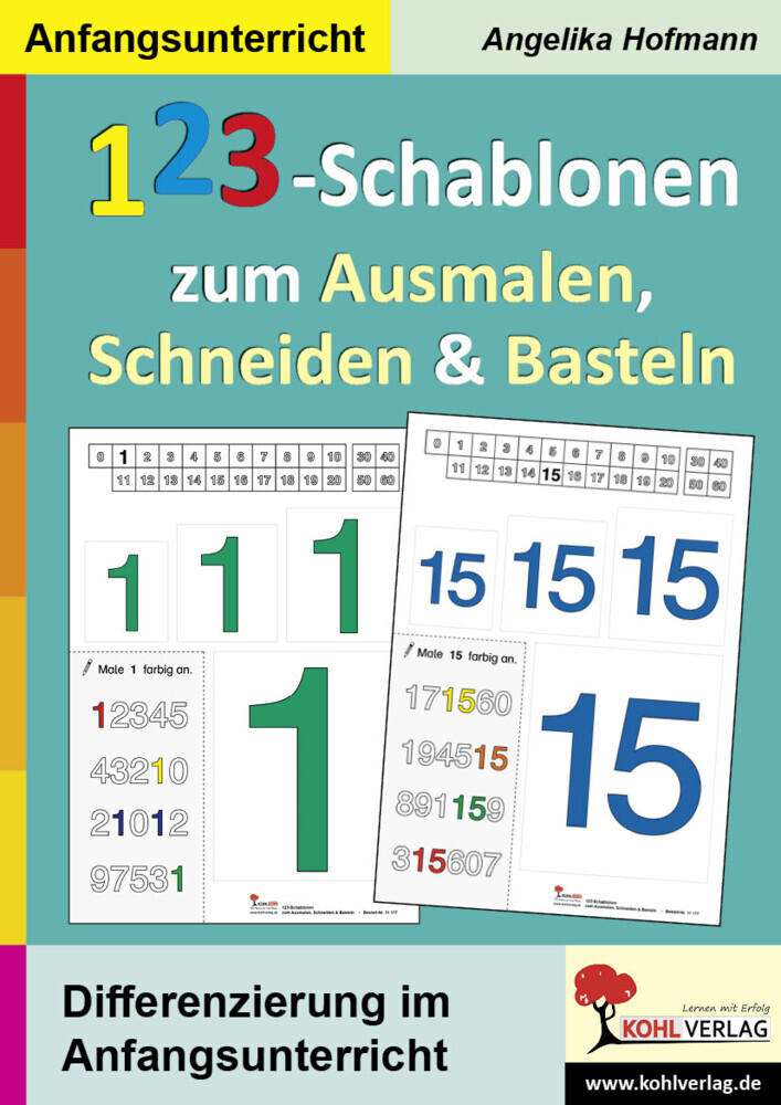 123-Schablonen zum Ausmalen, Schneiden und Basteln main product photo
