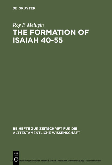 The Formation of Isaiah 40-55 main product photo