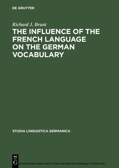 The Influence of the French Language on the German Vocabulary main product photo