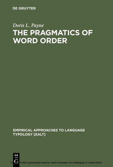 The Pragmatics of Word Order main product photo