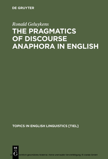 The Pragmatics of Discourse Anaphora in English main product photo