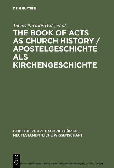 The Book of Acts as Church History / Apostelgeschichte als Kirchengeschichte main product photo