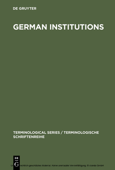 German Institutions / Deutsche Einrichtungen. Bezeichnungen, Abkürzungen, Akronyme ... main product photo
