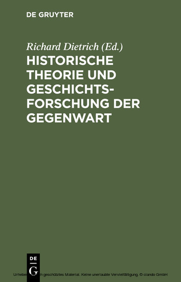 Historische Theorie und Geschichtsforschung der Gegenwart main product photo