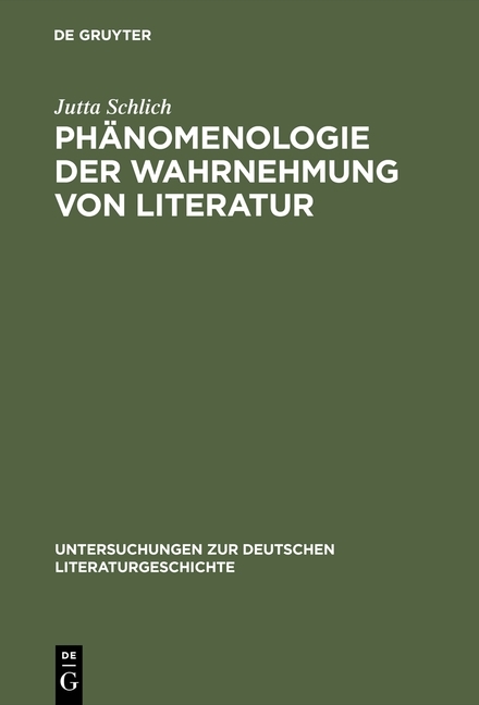 Phänomenologie der Wahrnehmung von Literatur main product photo