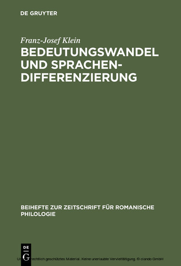 Bedeutungswandel und Sprachendifferenzierung main product photo