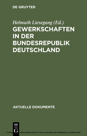 Gewerkschaften in der Bundesrepublik Deutschland main product photo