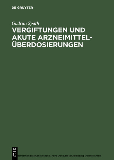 Vergiftungen und akute Arzneimittelüberdosierungen main product photo