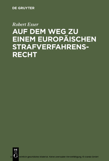 Auf dem Weg zu einem europäischen Strafverfahrensrecht main product photo
