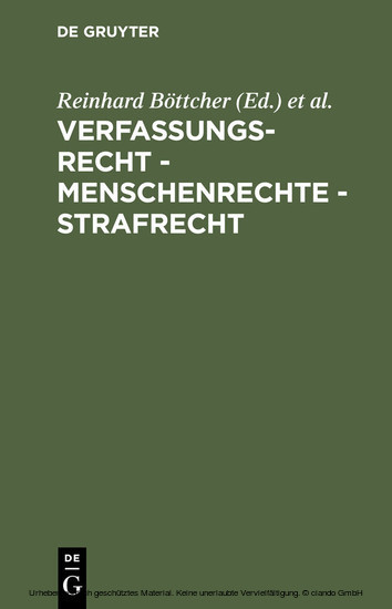 Verfassungsrecht - Menschenrechte - Strafrecht main product photo