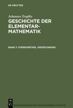 Stereometrie, Verzeichnisse