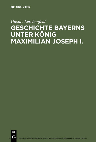Geschichte Bayerns unter König Maximilian Joseph I. main product photo