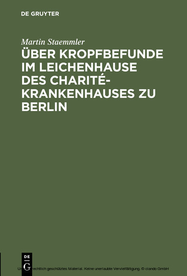 Über Kropfbefunde im Leichenhause des Charité-Krankenhauses zu Berlin main product photo