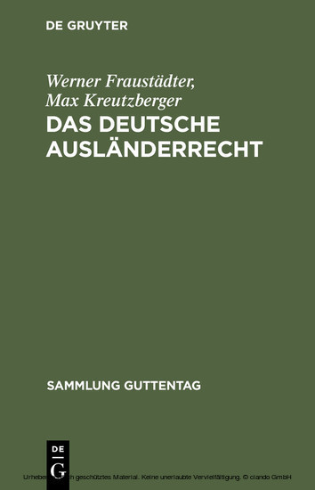 Das deutsche Ausländerrecht main product photo