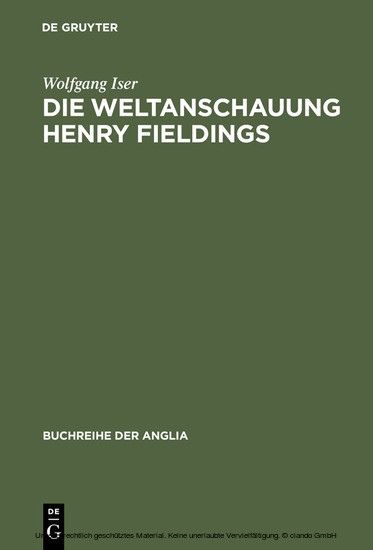 Die Weltanschauung Henry Fieldings main product photo