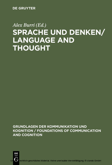 Sprache und Denken / Language and Thought main product photo