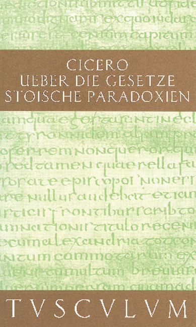 De legibus / Über die Gesetze main product photo