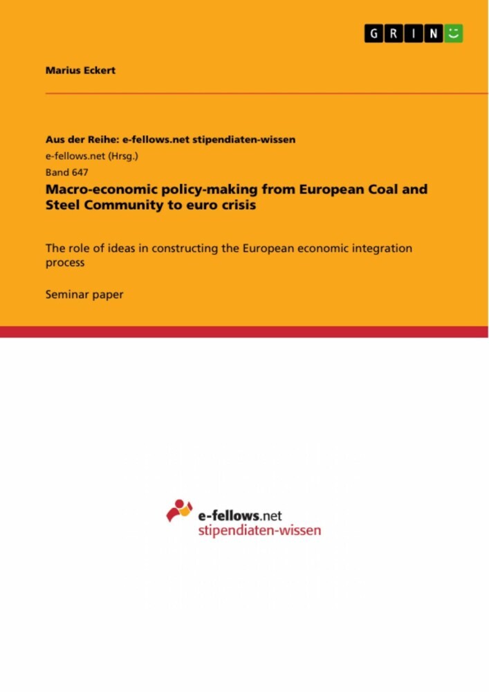 Macro-economic policy-making from European Coal and Steel Community to euro crisis main product photo