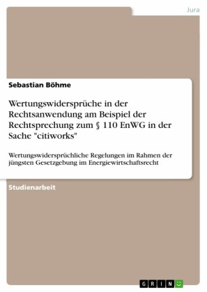 Wertungswidersprüche in der Rechtsanwendung am Beispiel der Rechtsprechung zum 110 EnWG in der Sache 'citiworks'