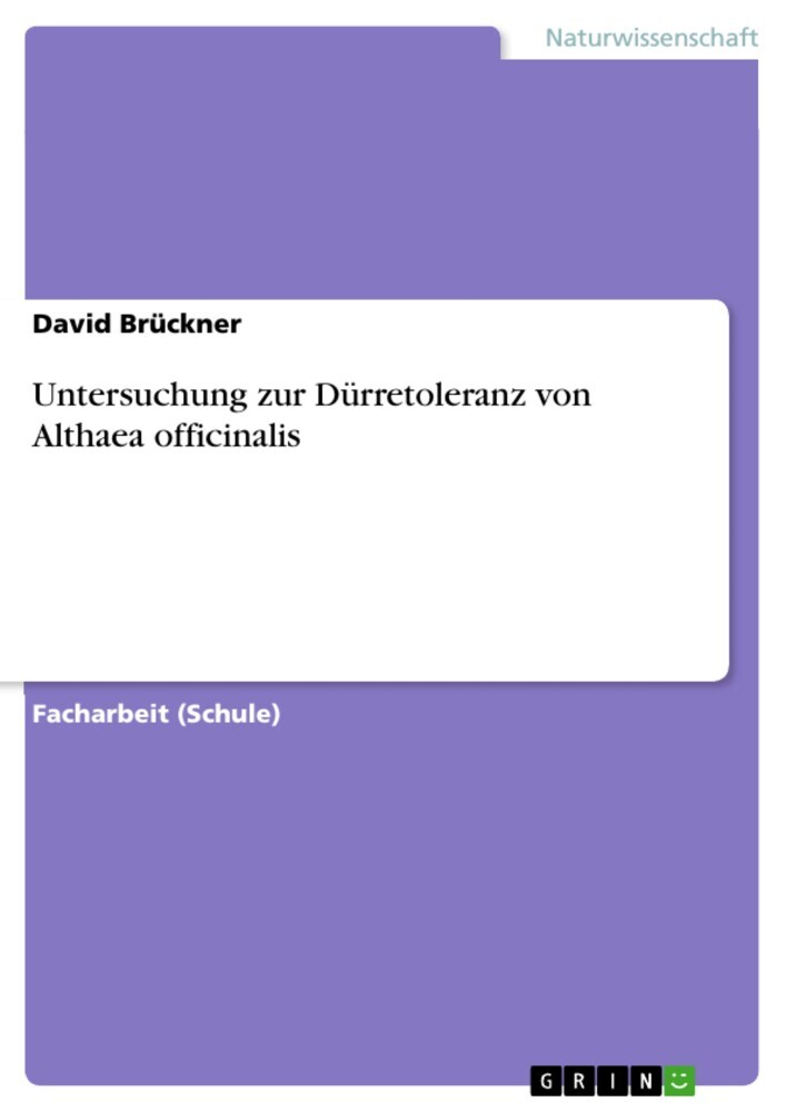 Untersuchung zur Dürretoleranz von Althaea officinalis main product photo
