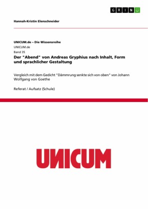 Der 'Abend' von Andreas Gryphius nach Inhalt, Form und sprachlicher Gestaltung