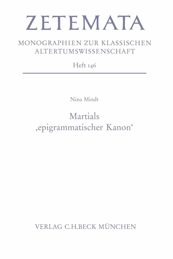 Martials 'epigrammatischer Kanon' main product photo