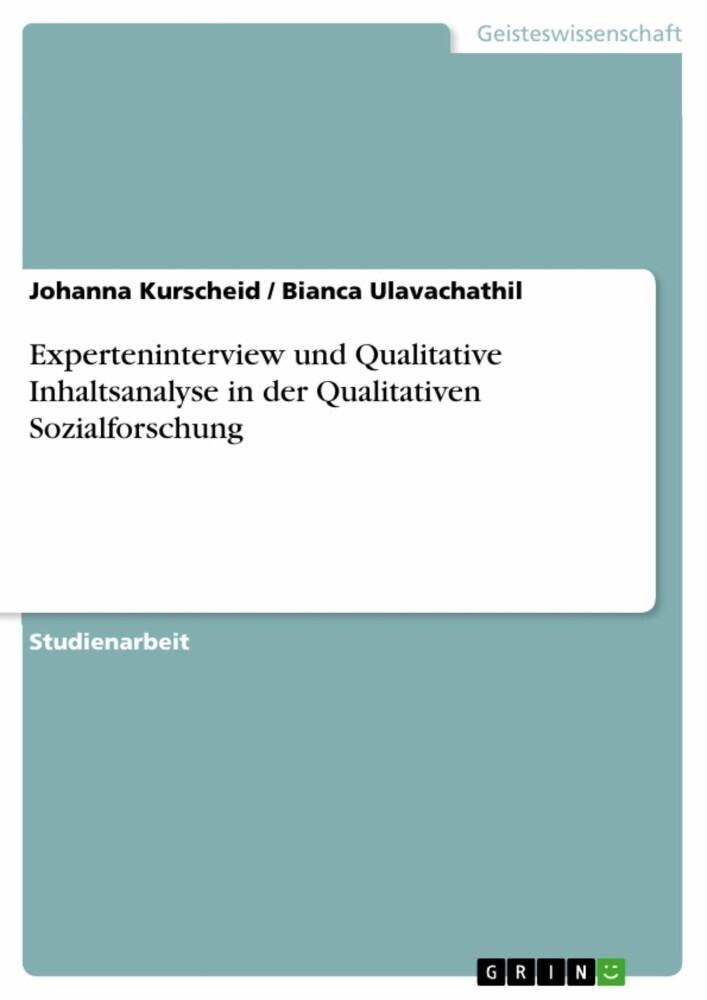 Experteninterview und Qualitative Inhaltsanalyse in der Qualitativen Sozialforschung main product photo