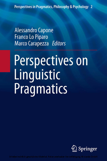 Perspectives on Linguistic Pragmatics main product photo