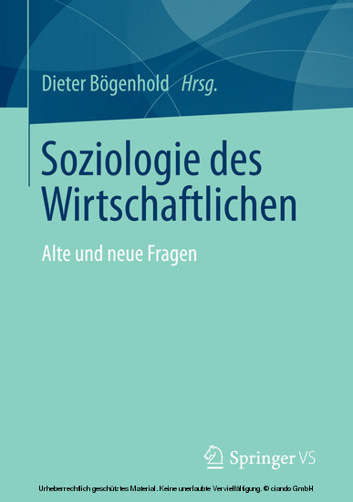 Soziologie des Wirtschaftlichen main product photo