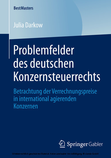 Problemfelder des deutschen Konzernsteuerrechts main product photo