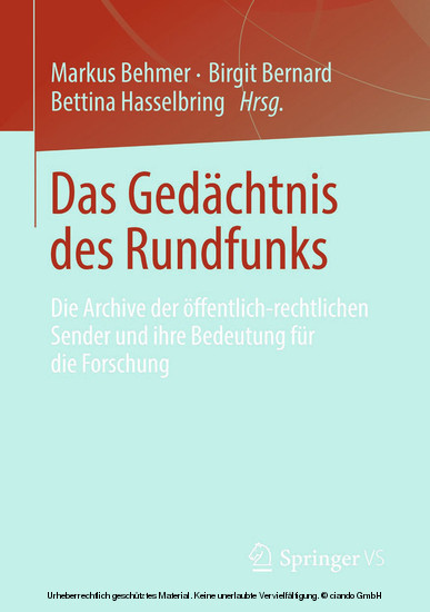 Das Gedächtnis des Rundfunks main product photo