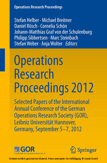 Operations Research Proceedings 2012 main product photo