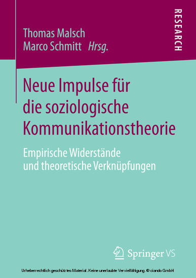 Neue Impulse für die soziologische Kommunikationstheorie main product photo