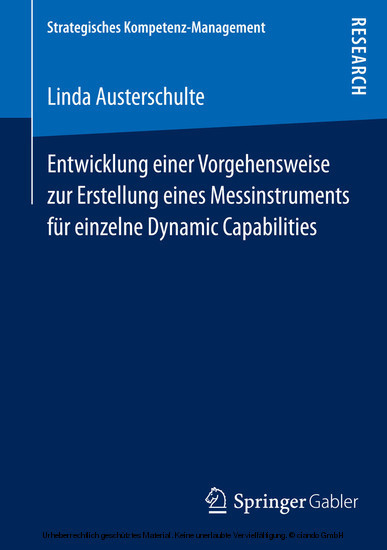 Entwicklung einer Vorgehensweise zur Erstellung eines Messinstruments für einzelne Dynamic Capabilities main product photo