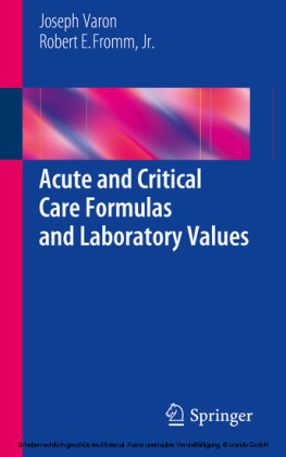 Acute and Critical Care Formulas and Laboratory Values