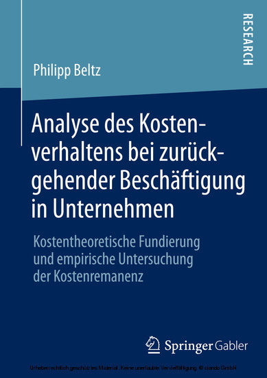 Analyse des Kostenverhaltens bei zurückgehender Beschäftigung in Unternehmen main product photo