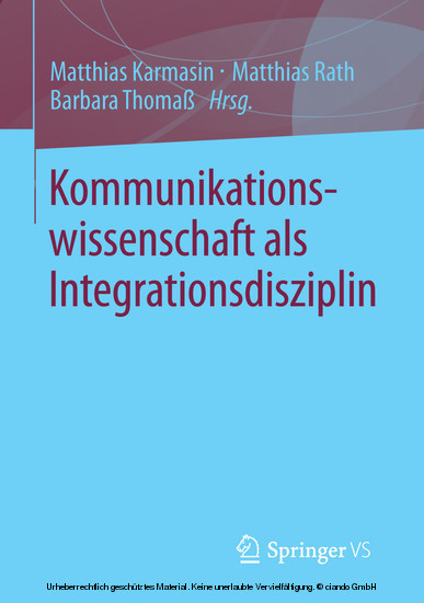 Kommunikationswissenschaft als Integrationsdisziplin main product photo