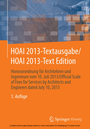 HOAI 2013-Textausgabe/HOAI 2013-Text Edition